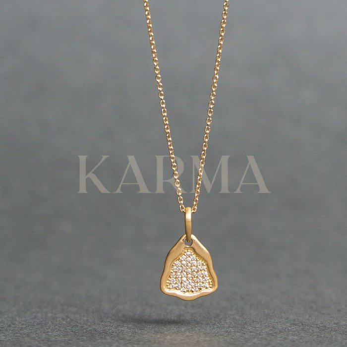 Gold Plated Sterling Silver Necklaces With White Cubic Zirconia